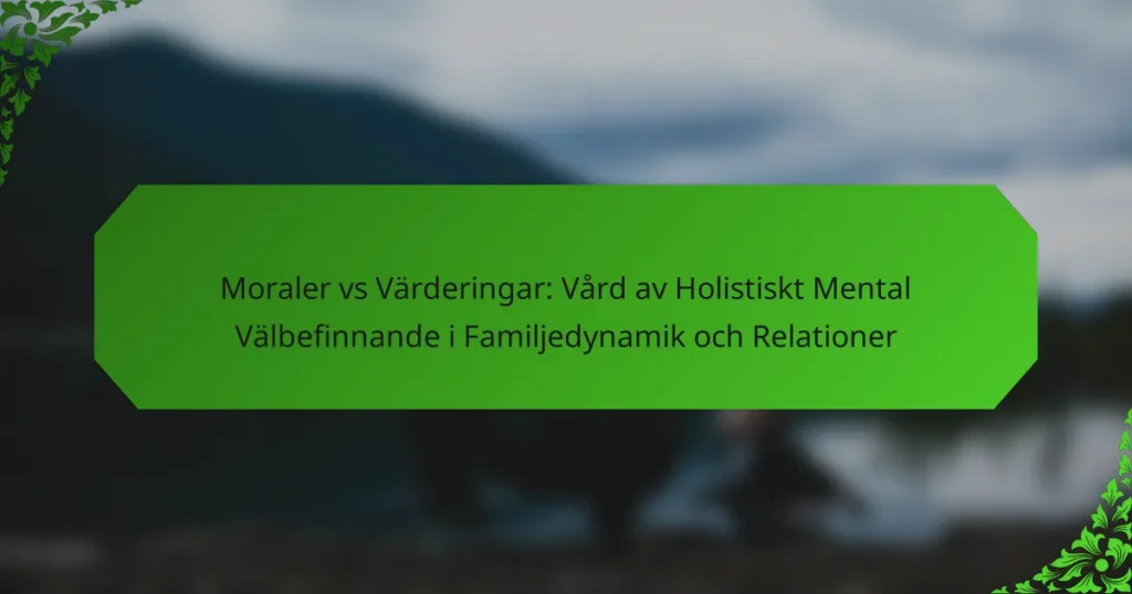 Moraler vs Värderingar: Vård av Holistiskt Mental Välbefinnande i Familjedynamik och Relationer