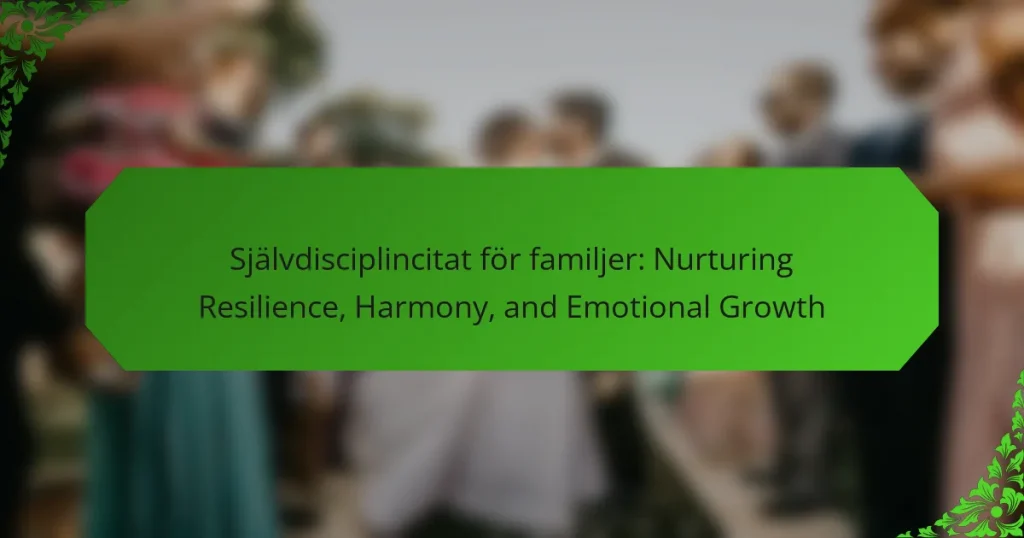 Självdisciplincitat för familjer: Nurturing Resilience, Harmony, and Emotional Growth