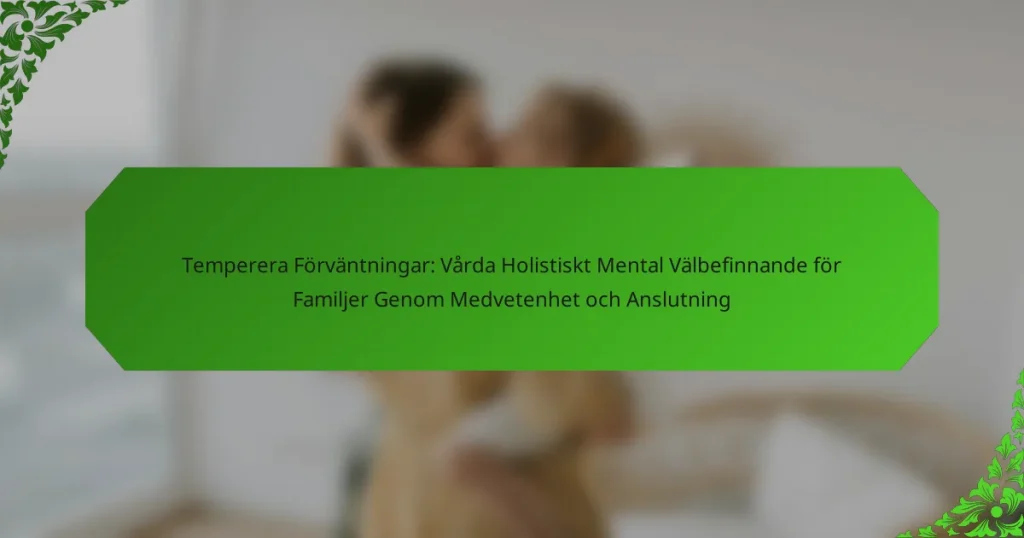 Temperera Förväntningar: Vårda Holistiskt Mental Välbefinnande för Familjer Genom Medvetenhet och Anslutning