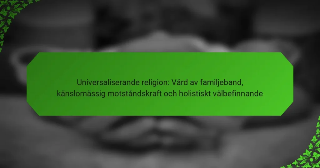 Universaliserande religion: Vård av familjeband, känslomässig motståndskraft och holistiskt välbefinnande