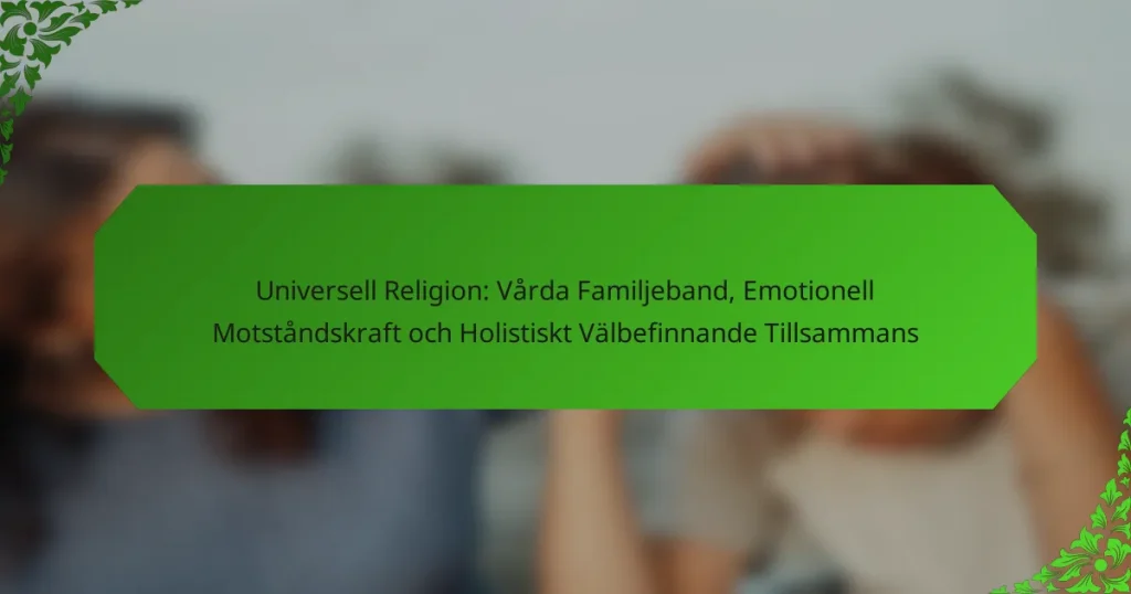 Universell Religion: Vårda Familjeband, Emotionell Motståndskraft och Holistiskt Välbefinnande Tillsammans