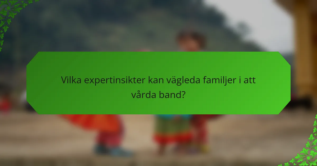 Vilka expertinsikter kan vägleda familjer i att vårda band?