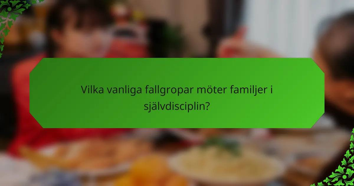 Vilka vanliga fallgropar möter familjer i självdisciplin?